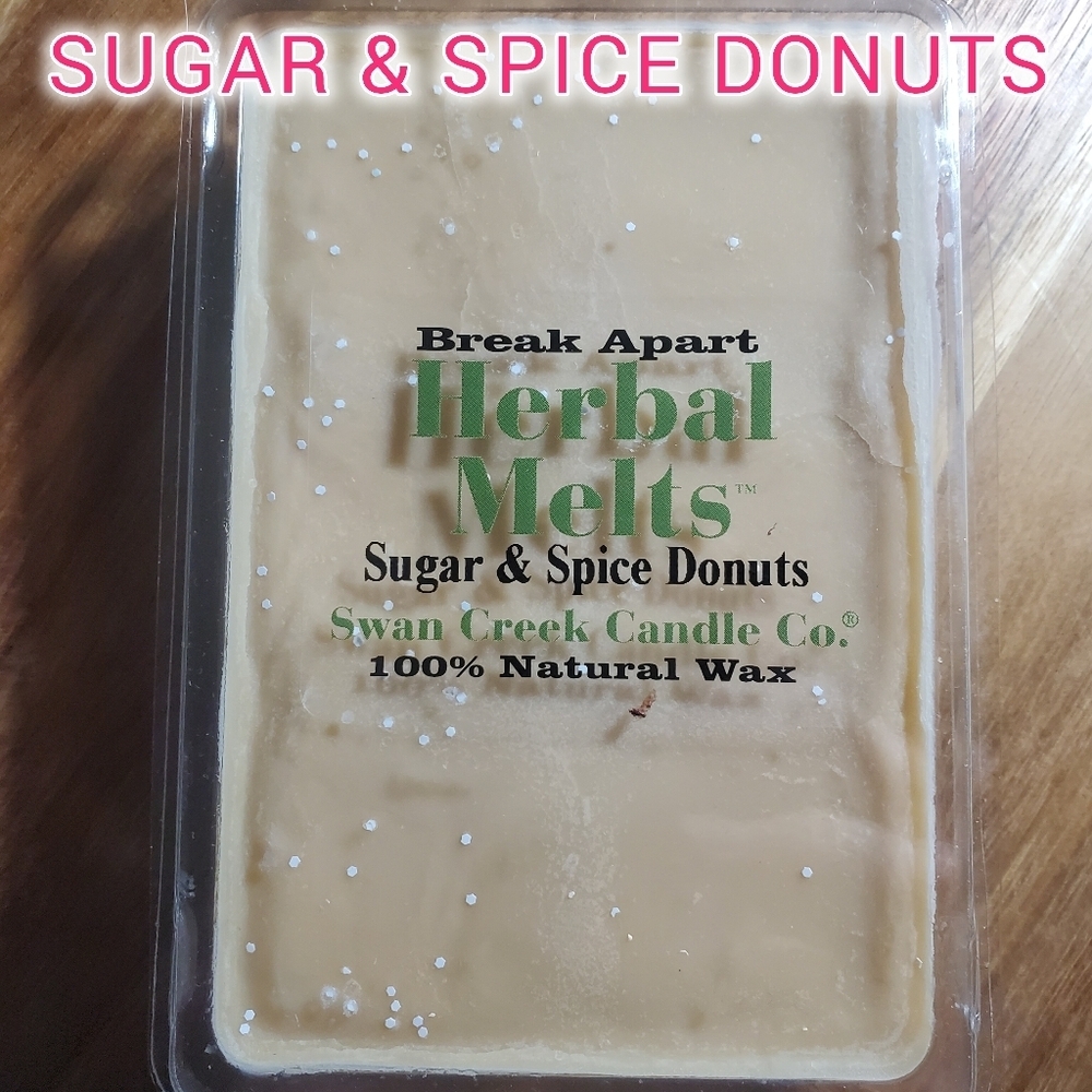 SUGAR & SPICE DONUTS by SWAN CREEK CANDLE CO Herbal Melts 100% Natural Wax NIB